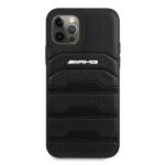 AMG AMHCP12LGSEBK iPhone 12 Pro Max 6,7" black hardcase Leather Debossed Lines - imagine 3