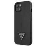 Guess GUHCP13SPSATLK iPhone 13 mini 5,4" black hardcase SaffianoTriangle Logo - imagine 2