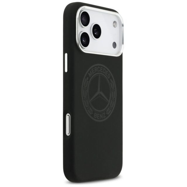Case Mercedes Silicone Vintage Logo MagSafe for iPhone 17 Pro Max black - imagine 4