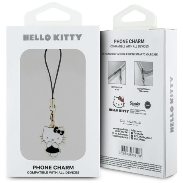 Hello Kitty HKCPMKK Phone Strap black Charm Kitty Cute - imagine 3