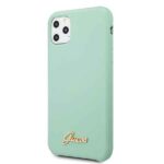 Guess GUHCN58LSLMGG iPhone 11 Pro green hard case Silicone Vintage Gold Logo - imagine 2