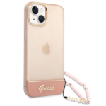 Guess GUHCP14MHGCOHP iPhone 14 Plus/ 15 Plus 6.7" pink hardcase Translucent Pearl Strap - imagine 3