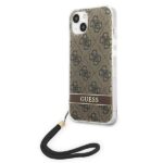 Guess GUOHCP14SH4STW iPhone 14 / 15 / 13 6.1" brown hardcase 4G Print Strap - imagine 2
