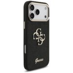 Guess Fixed Glitter Big 4G Metal Frame case for iPhone 17 Pro Max black - imagine 4