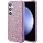 Guess GUHCS24SHGGSHU S24 S921 purple hardcase Glitter Script