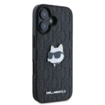 Karl Lagerfeld KLHCP16SPGKLCHPK iPhone 16 6.1" black hardcase Monogram Choupette Head Pin - imagine 4
