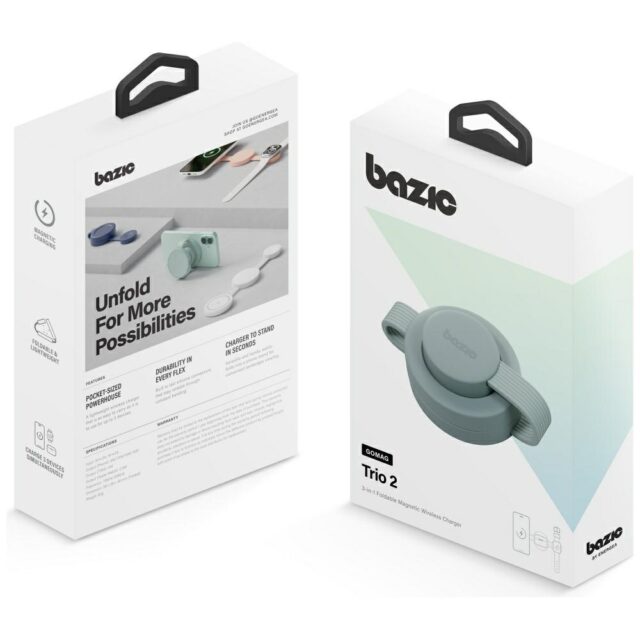 Wireless charger Bazic GoMag Trio 2 3in1 15W magnetic for iPhone/Watch/AirPods pistachio - imagine 7