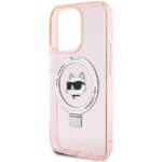 Karl Lagerfeld KLHMP15XHMRSCHP iPhone 15 Pro Max 6.7" pink hardcase Ring Stand Choupette Head - imagine 6