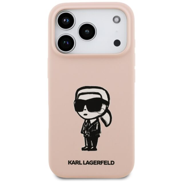Case Karl Lagerfeld Silicone Karl Sketch & Logo MagSafe for iPhone 17 Pro Max pink - imagine 3