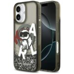 Karl Lagerfeld Liquid Glitter Choupette Logo MagSafe Case for iPhone 17 Black