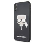 Karl Lagerfeld KLHCI65DLHBK iPhone XsMax black Iconic Glitter Karl`s Head - imagine 2