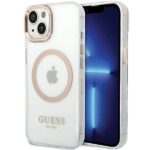 Guess GUHMP15MHTRMD iPhone 15 Plus / 14 Plus 6.7" gold hard case Metal Outline Magsafe