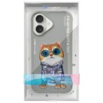Nimmy case iPhone 16 6.1" gray Glasses Cool Cat - imagine 10
