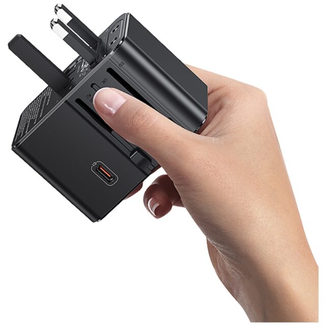 Travel Charger Adapter  USAMS CC310 3xUSB-C 70W 4in1 US/AU/EU/UK black - imagine 6
