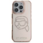 Case Karl Lagerfeld IML Rhinestones Karl Head for iPhone 16 Pro pink - imagine 3