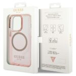 Guess GUHMP14XHTCMP iPhone 14 Pro Max 6,7" pink hard case Gold Outline Translucent MagSafe - imagine 8