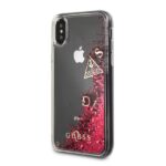 Guess GUHCPXGLUFLRA iPhone X Raspberry hard case Glitter Liquid - imagine 2
