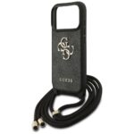 Case Guess 4G Big Logo Cord Stap         Crossbody for iPhone 17 Pro black - imagine 5