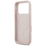 Case Guess Silicone Script Metal Logo MagSafe for iPhone 17 Pro pink - imagine 7