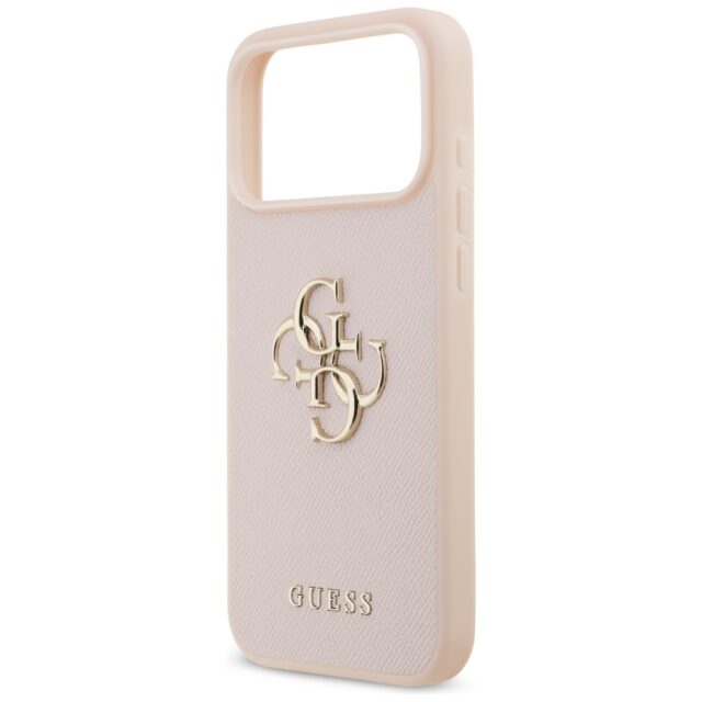 Guess Grained Big 4G & Classic Logo Case for iPhone 17 Pro Max Pink - imagine 6