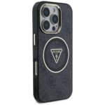 Case Guess IML Metal Glitter 4G Circle Triangle MagSafe for iPhone 16 Pro black - imagine 4