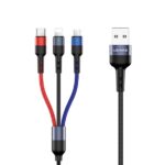 USAMS Kabel pleciony U26 3w1 0.35m 2AFast Charge (lightning/microUSB/USB-C) SJ410USB01 (US-SJ410)