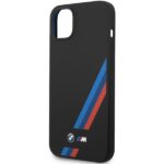 Case BMW BMHCP14S22SOTK iPhone 14 / 15 / 13 6.1" black/black Silicone Slanted Sttripes - imagine 6