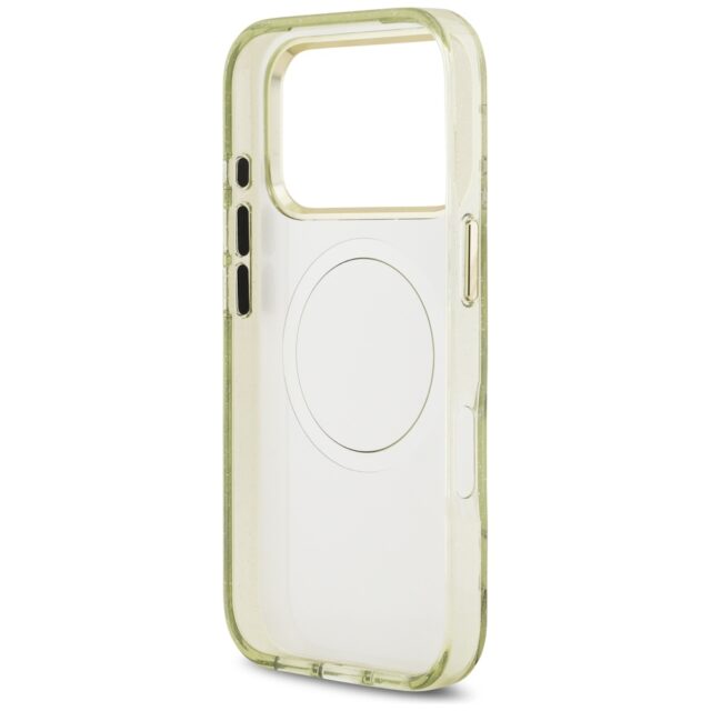 Case Guess IML Glitter Flowers Triangle  MagSafe for iPhone 17 Pro green - imagine 7