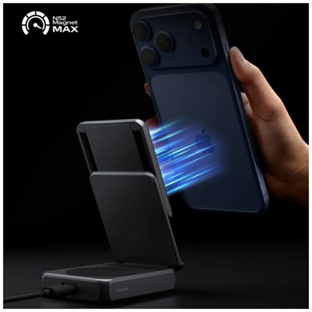 Ładowarka indukcyjna 2w1 Spigen           Essential Qi2.2 25W MagSafe czarny - imagine 4