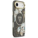 Guess IML Glitter Flowers Triangle MagSafe case for iPhone Air black - imagine 4