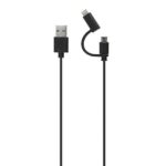 Xqisit cable Combo USB A -microUSB/lightning 1.8m black 21250