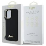 Guess GUHCP16SSMBSLK iPhone 16 6.1" black hardcase Silicone Script Metal Logo & Frame - imagine 8