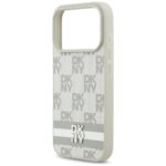 Case DKNY Checkered with Printed Stripes for iPhone 17 Pro beiige - imagine 6
