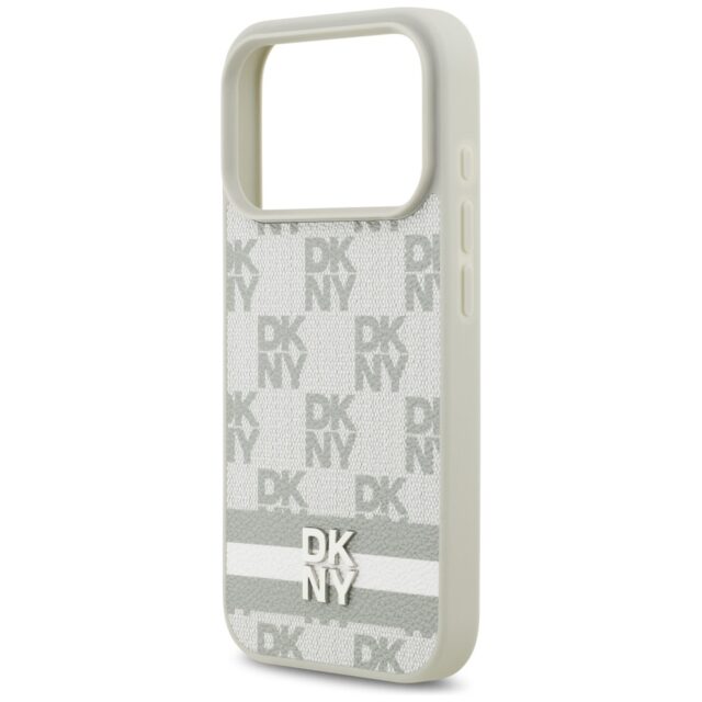 Case DKNY Checkered with Printed Stripes for iPhone 17 Pro beiige - imagine 6