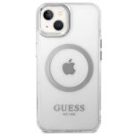 Guess GUHMP14SHTRMS iPhone 14 / 15 / 13 6.1" silver hard case Metal Outline Magsafe - imagine 3