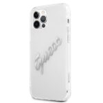 Guess GUHCP12MKTRSVSI iPhone 12/12 Pro 6,1" Transparent hardcase Vintage Script Silver - imagine 2