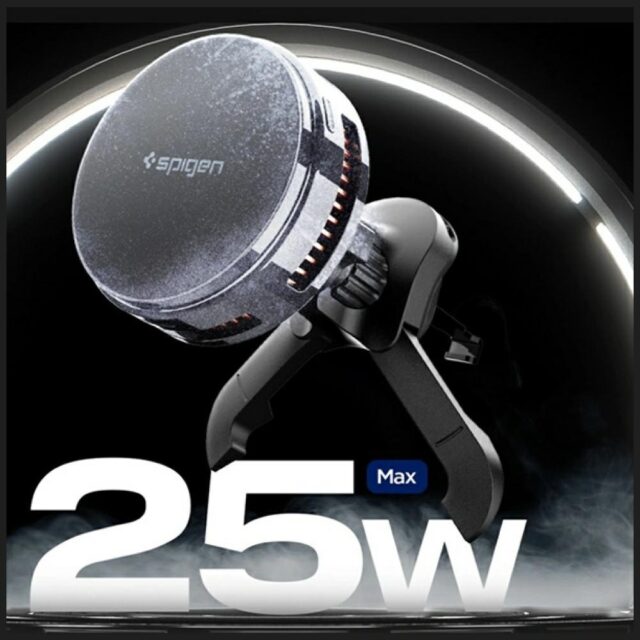 Uchwyt samochodowy do kratki              wentylacyjnej Spigen Essential indukcyjny Qi2.2 25W MagSafe czarny - imagine 2