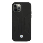 BMW BMHCP12MRSCSK iPhone 12 / 12 Pro 6,1" black hardcase Leather Perforate Sides - imagine 3