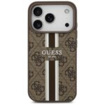 Case Guess 4G Printed Stripes MagSafe for iPhone 17 Pro brown - imagine 3