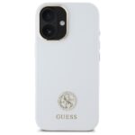 Guess GUHCP16SM4DGPH iPhone 16 6.1" white hardcase Silicone Logo Strass 4G - imagine 3