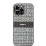 DKNY DKHCP14LPRTHSLE iPhone 14 Pro 6.1" beige hardcase Leather Mono Stripe & Metal Logo - imagine 3