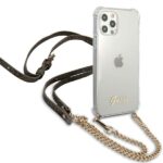 Guess GUHCP12MKC4GSGO iPhone 12/12 Pro 6,1" Transparent hardcase 4G Gold Chain - imagine 4
