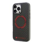 Audi Carbon Fiber Sport Red CircleMagSafe iPhone 16 Pro Max 6.9" black hardcase AUS-TPUPCMIP1 - imagine 3