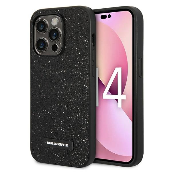 cps-304280f86a4a8605a2ca731a16b59fa0-2025-12-06-18-06-28 Karl Lagerfeld KLHCP14XG2ELK iPhone 14 Pro Max 6,7" hardcase black Glitter Plaque Logo - imagine 1