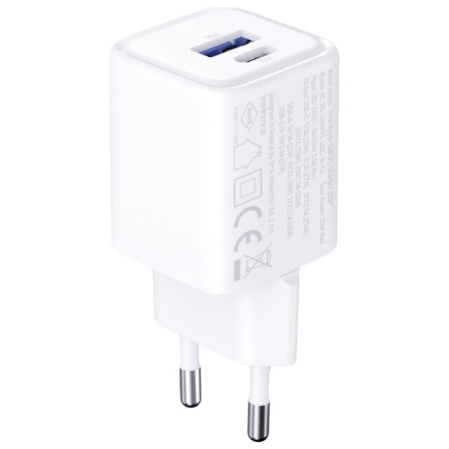 Ładowarka sieciowa 3MK Hyper Charger PD   33W GaN QC4+ PPS AFC FCP SCP USB-A + USB-C biały - imagine 5