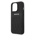 AMG AMHCP13LOSDBK iPhone 13 Pro / 13 6.1" black hardcase with Leather Curved Lines - imagine 6