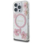 Case Guess Resin Flowers MagSafe for iPhone 16 Pro Max pink - imagine 2