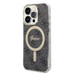 Guess Set GUBPP14XH4EACSK Case+ Charger iPhone 14 Pro Max 6,7" black hard case 4G Print Mag - imagine 2