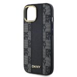 DKNY DKHMP14SPCPVSLK iPhone 14 / 15 / 13 6.1" black hardcase Leather Checkered Mono Pattern MagSafe - imagine 6