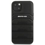AMG AMHCP14MGSEBK iPhone 14 Plus / 15 Plus 6.7" black hardcase with Leather Debossed Lines - imagine 3